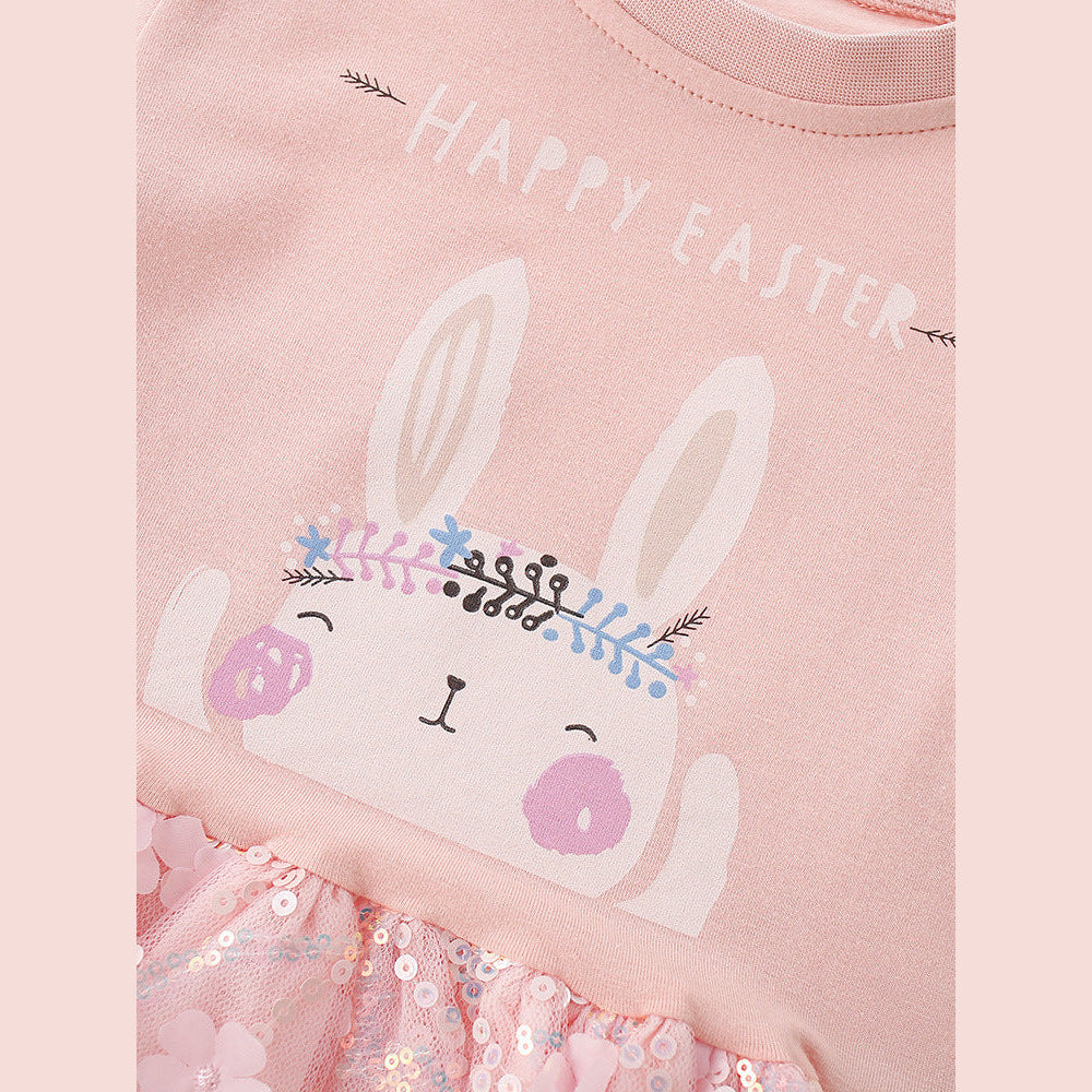 MyKids-USA® Baby Kids Girls Short Sleeves Cartoon and Flowers Pattern Dress