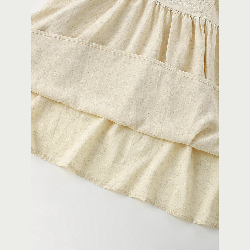 MyKids-USA® Baby Kids Girls Sleeveless Flowers Embroidery Pattern Lace Trim Dress
