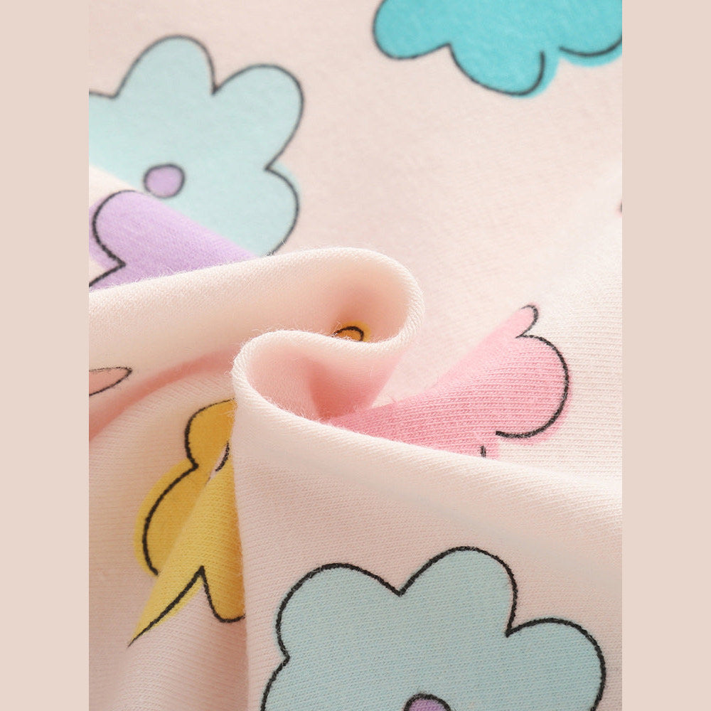 MyKids-USA® Cute Flowers Pattern Short Sleeves Dress for Stylish Girls