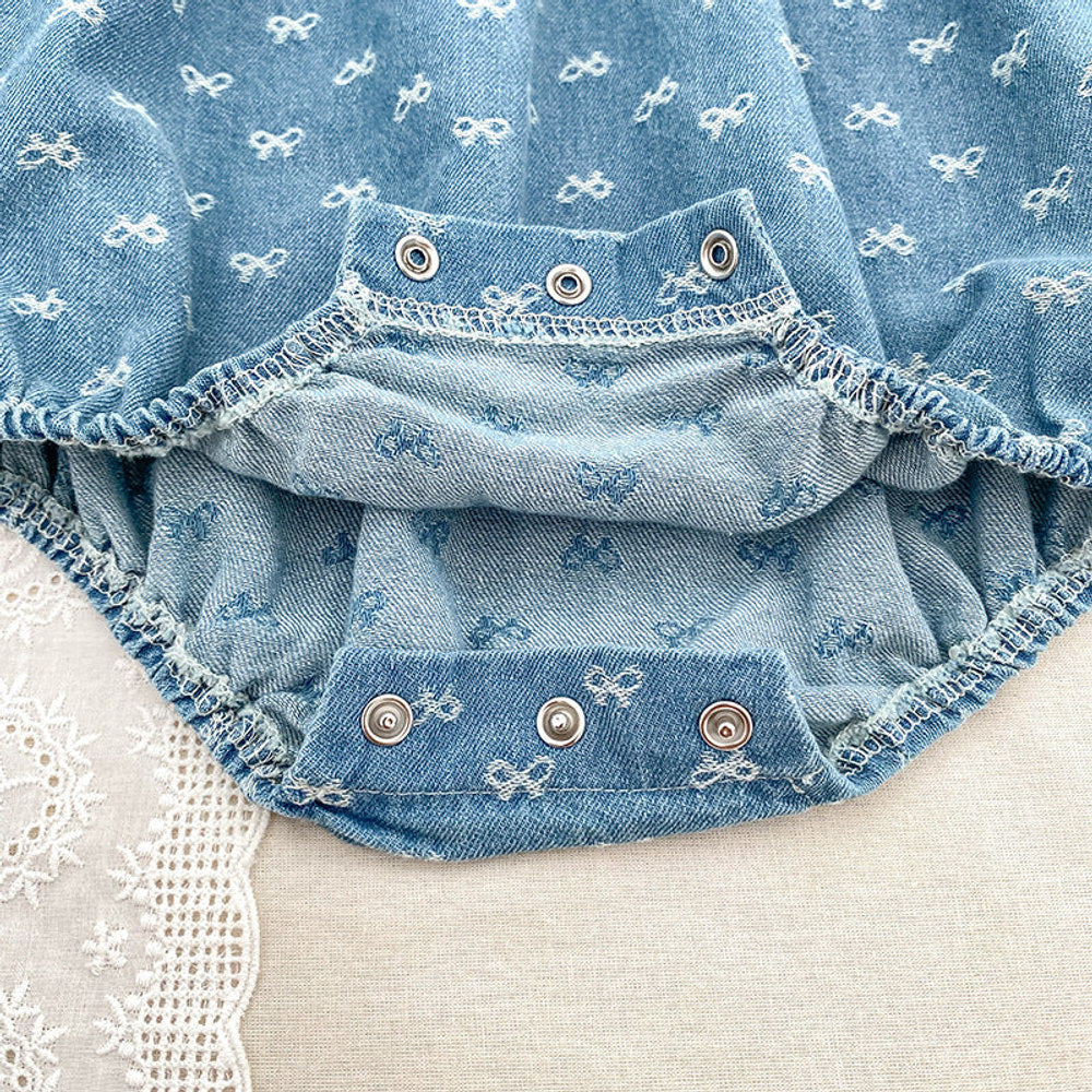 MyKids-USA® Autumn Baby Girls Denim Long-sleeved Onesies and Dress – Princess Sister Matching Set