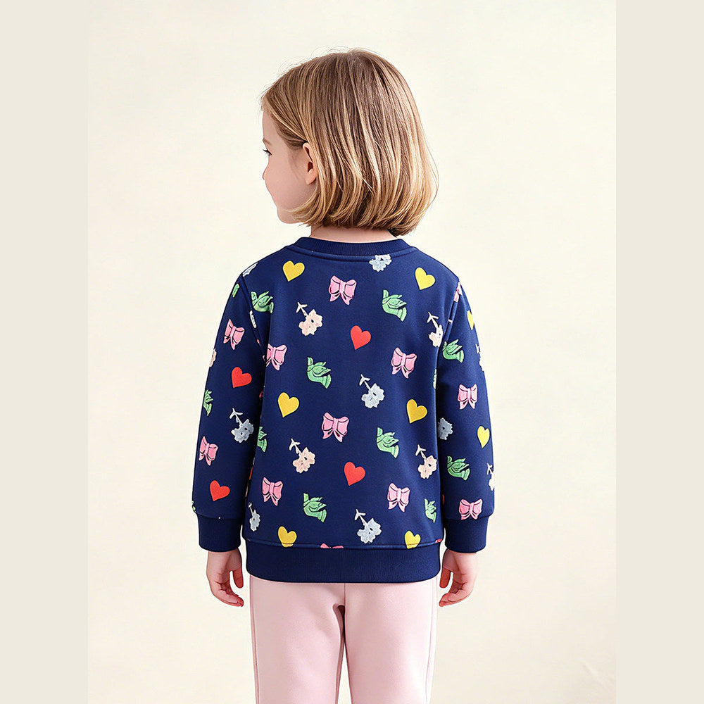 MyKids-USA® Autumn Arrival Kids Girls Geometric Pattern Crew Neck Long Sleeves Sweatshirt
