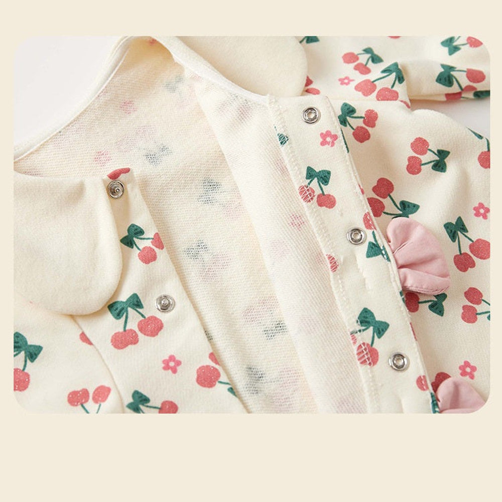 MyKids-USA® Autumn Arrival Baby Girls Long Sleeves Cute Cherry Pattern Rompers