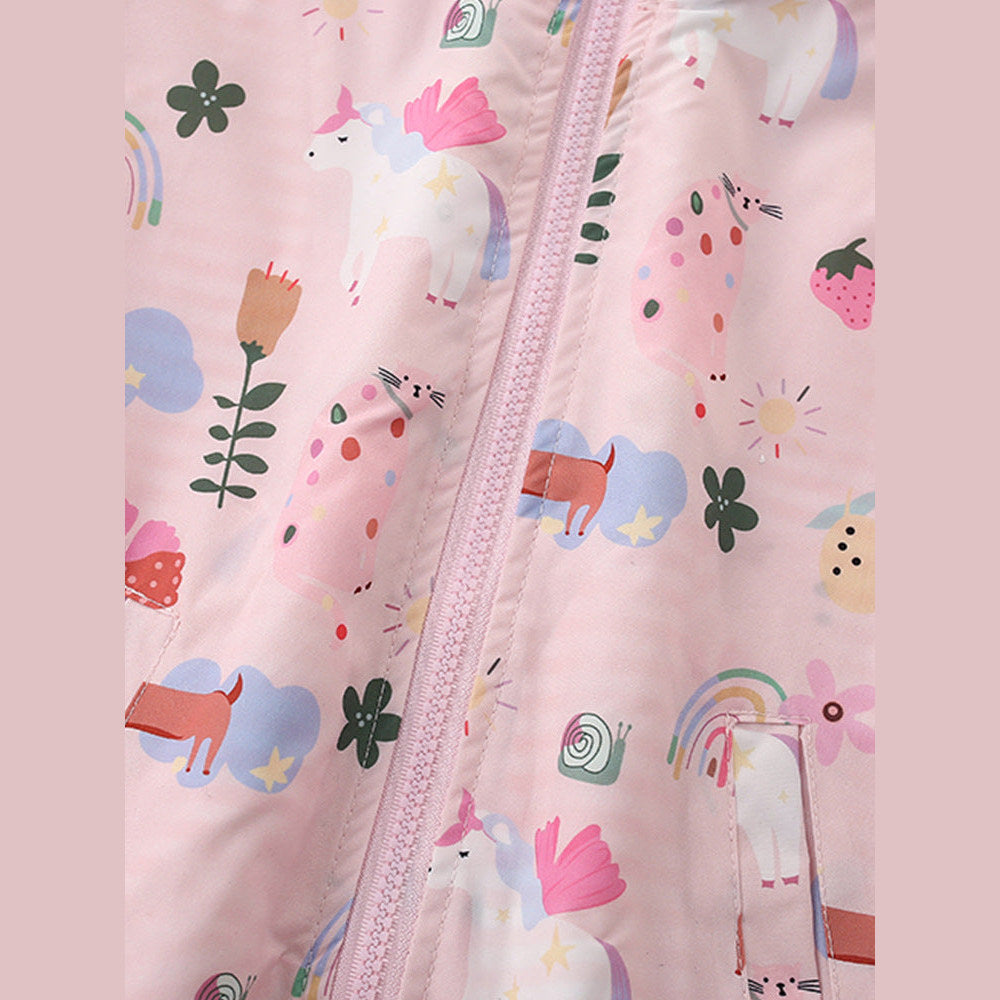 MyKids-USA® Autumn Arrival Girls’ Cartoon Pattern Zip-up Coat