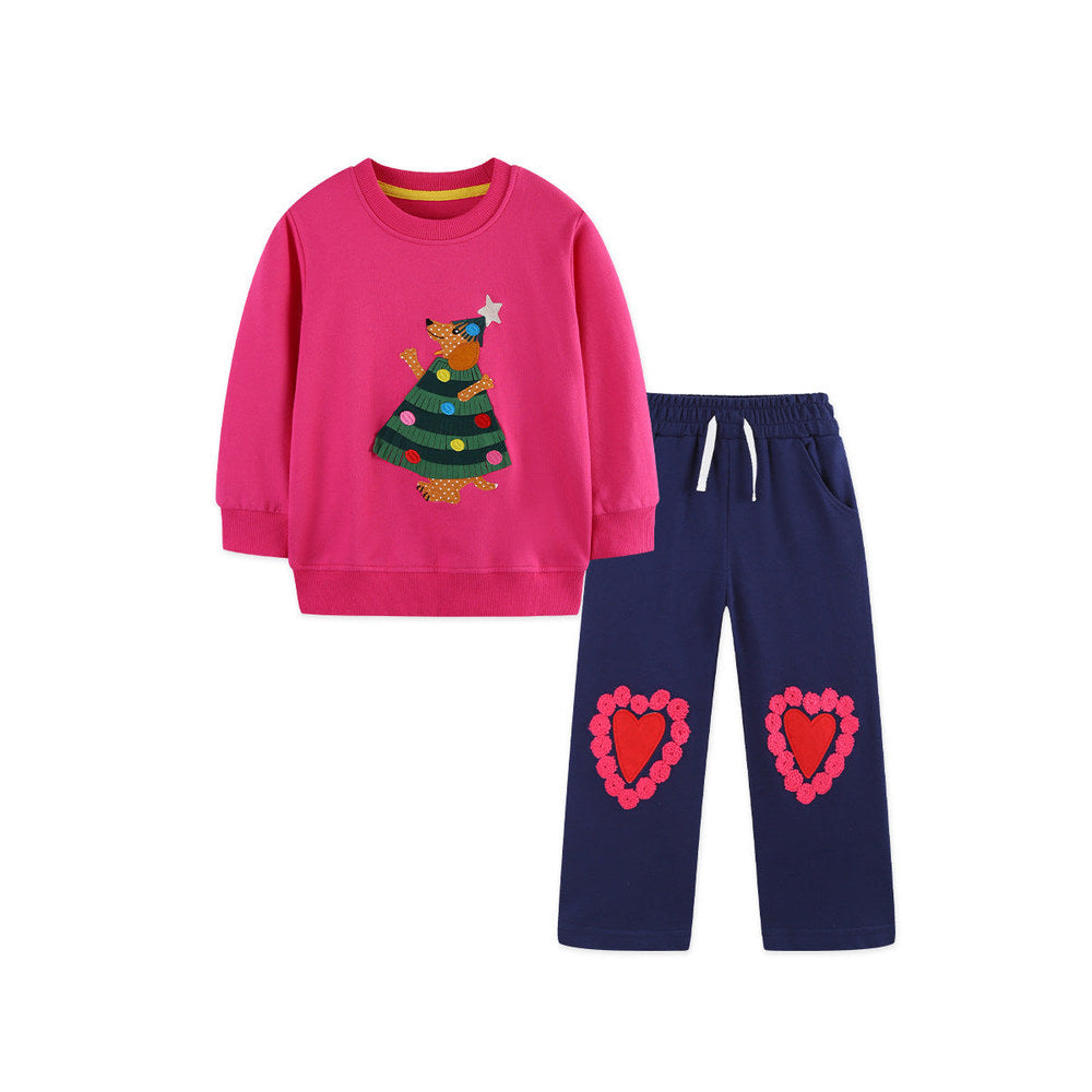 MyKids-USA® Baby Kids Girls Cartoon Pattern Long Sleeves Pullover and Pants Clothing Set