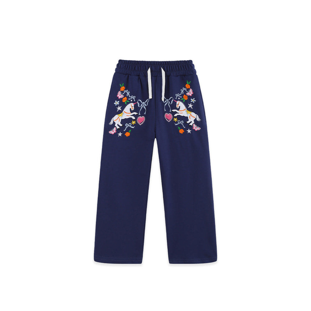 MyKids-USA® Arrival Autumn Cartoon Embroidery Pattern Pants for Girls