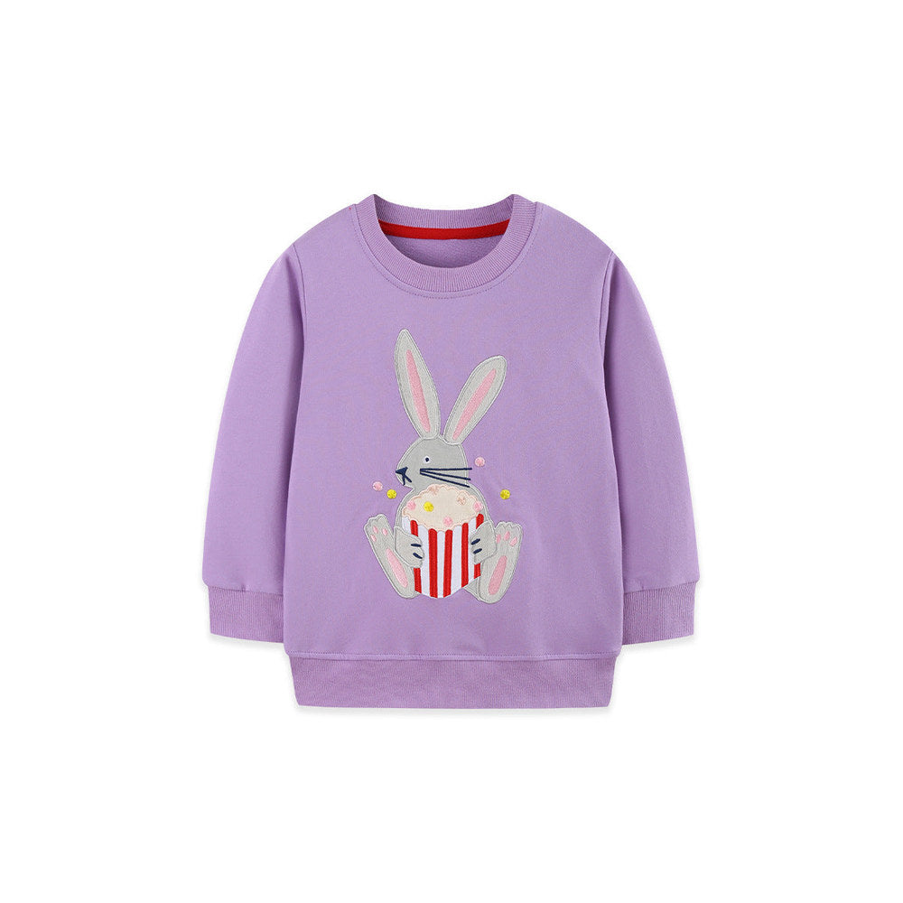 MyKids-USA® Autumn Arrival Kids Girls Animals Cartoon Pattern Crew Neck Long Sleeves Pullover