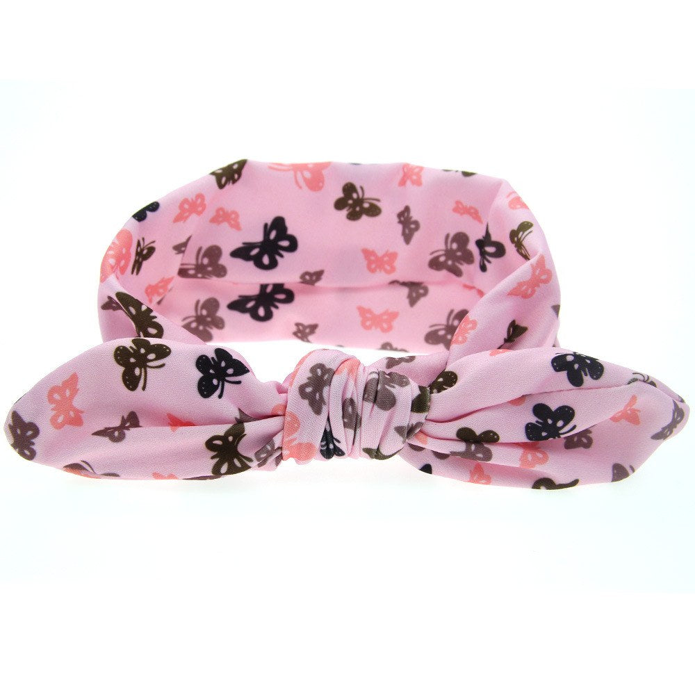 Western Newborn 8pcs Dot Graphic Cute Bunny Ear Shape Design Elastic Headband