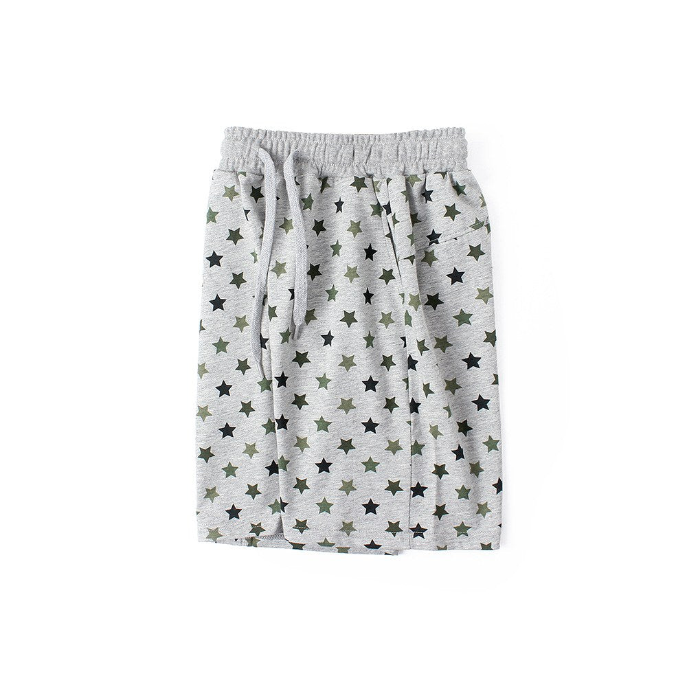 Baby Print Pattern Solid Color Cotton Shorts