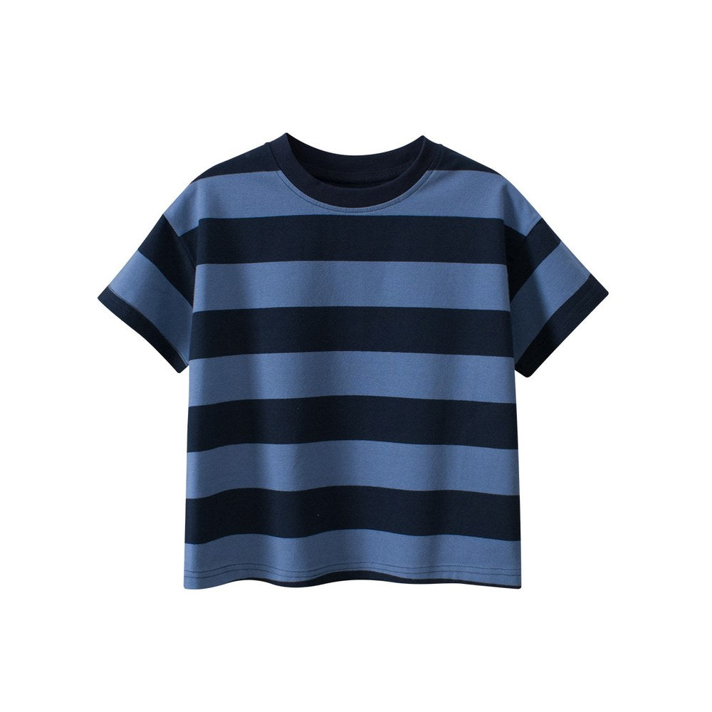 Children Boys' Casual Striped Short Sleeves T-shirt in European and American Style