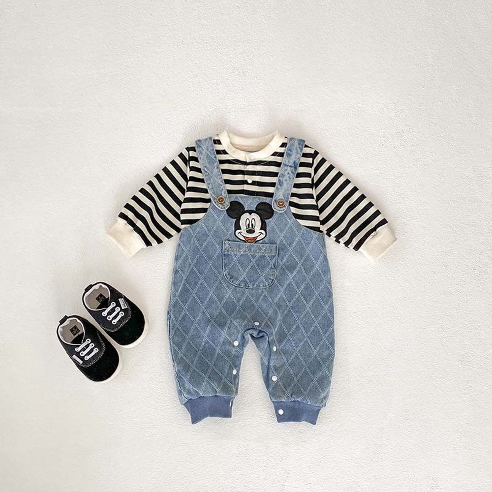 Baby Striped and Argyle Pattern Cartoon Cute Rompers