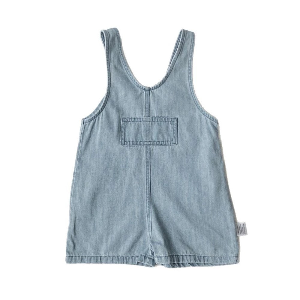 Baby Unisex Simple Sleeveless Solid Color Denim Overalls