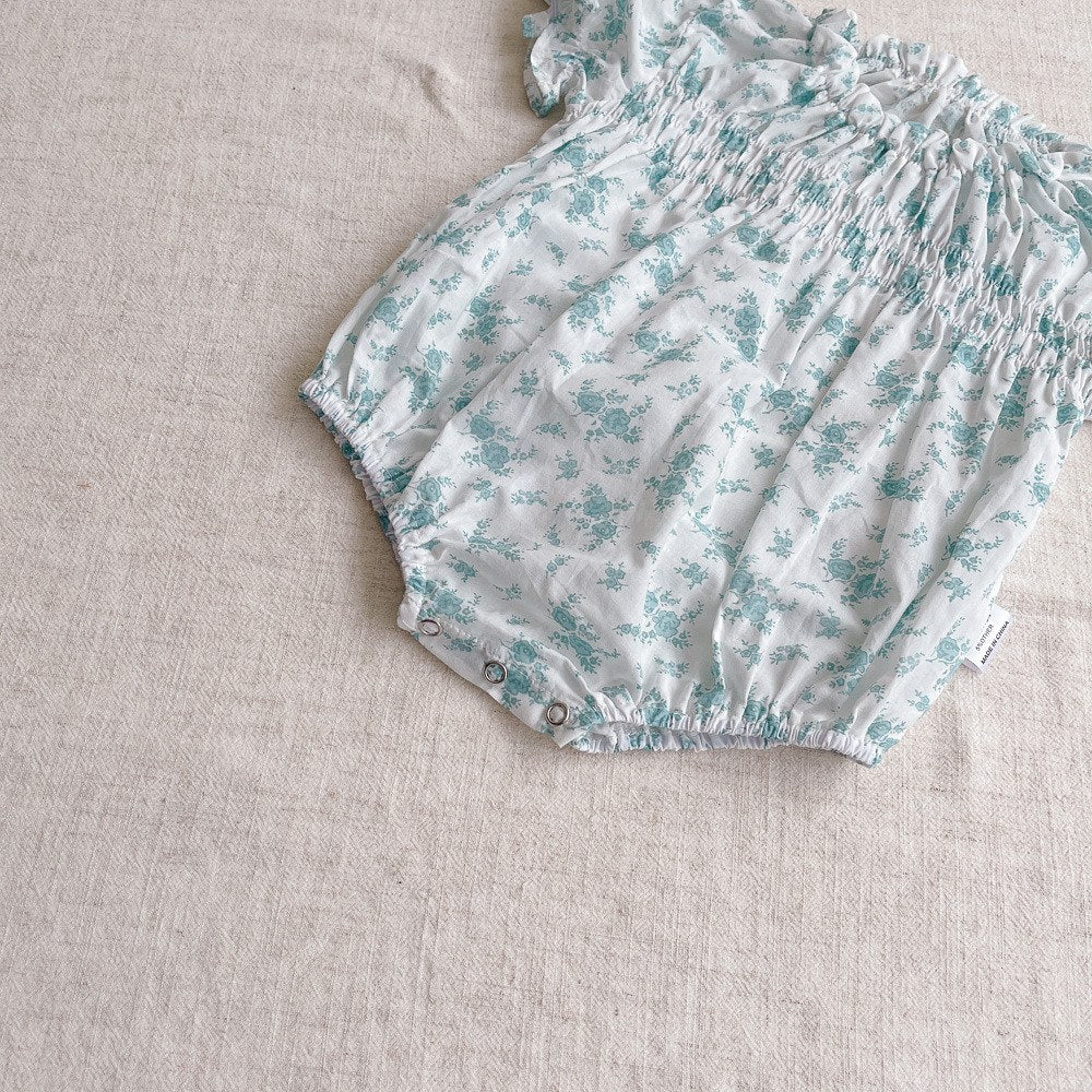 Baby Girls Short Sleeves Cute Floral Pattern Bodysuit