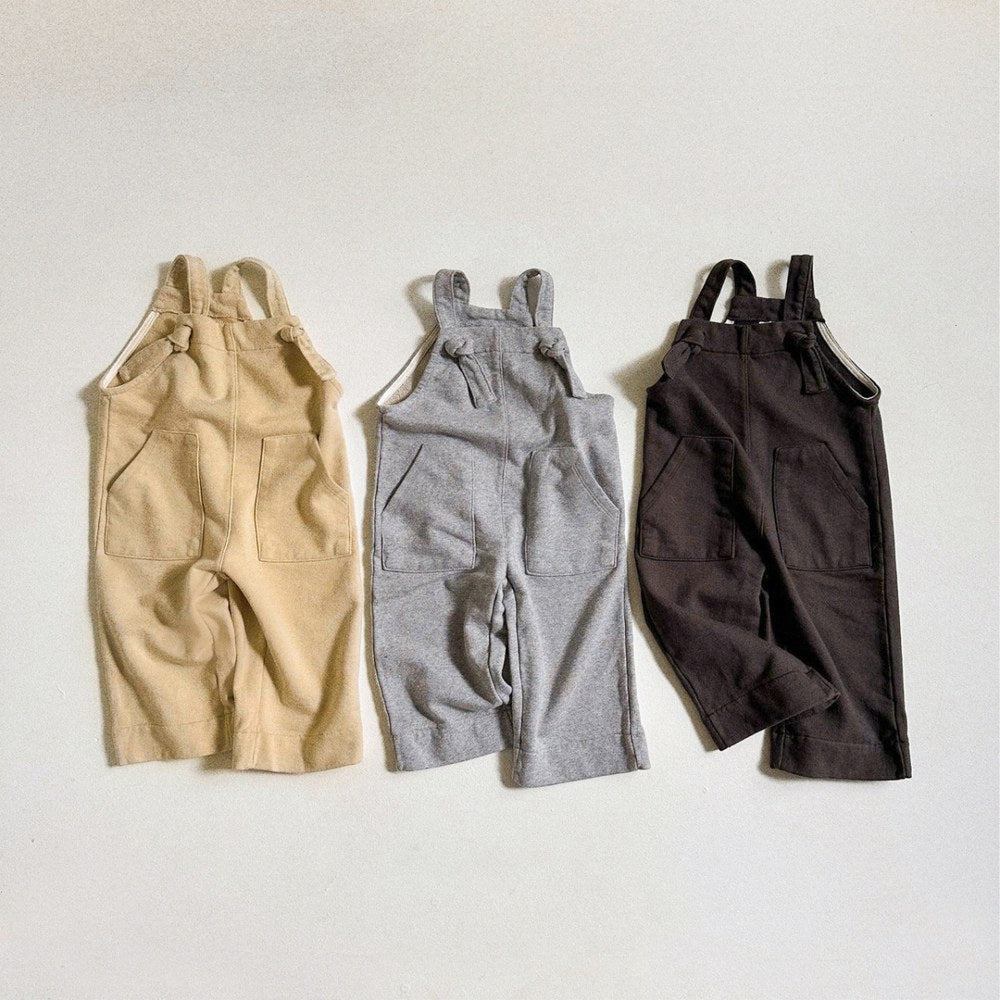 Baby Unisex Solid Color Sleeveless Romper Overalls