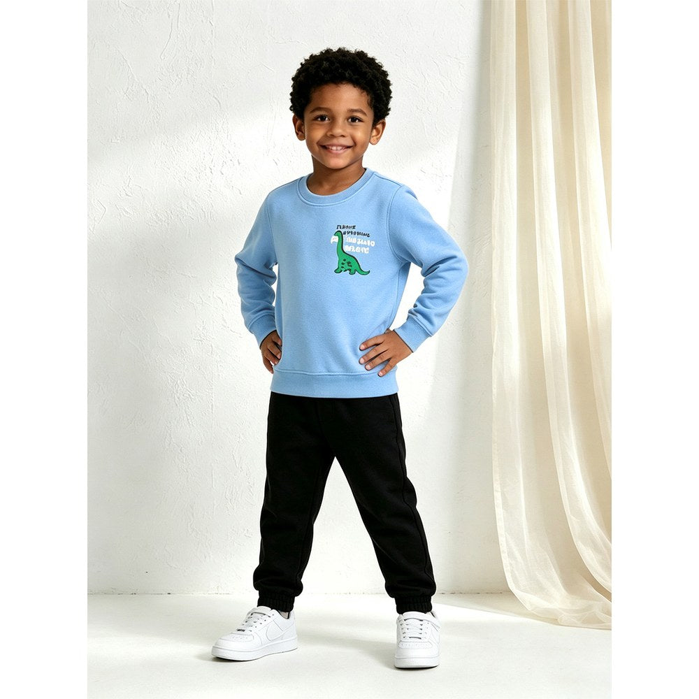 Kids Boys Animals Cartoon Pattern Crew Neck Long Sleeves Sweatshirt