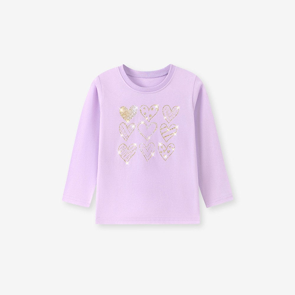 Baby Kids Girls Heart Pattern Long Sleeves Top