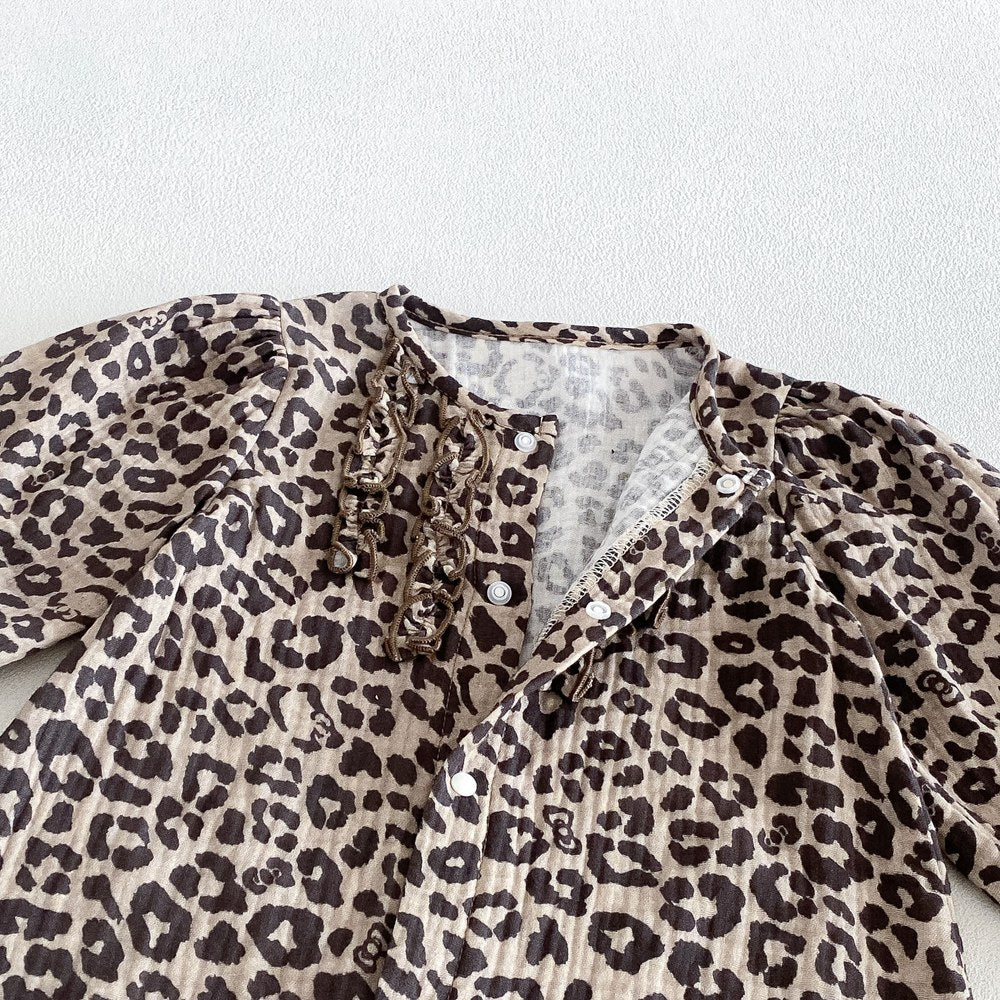 Baby Girls Leopard Long Sleeves Romper