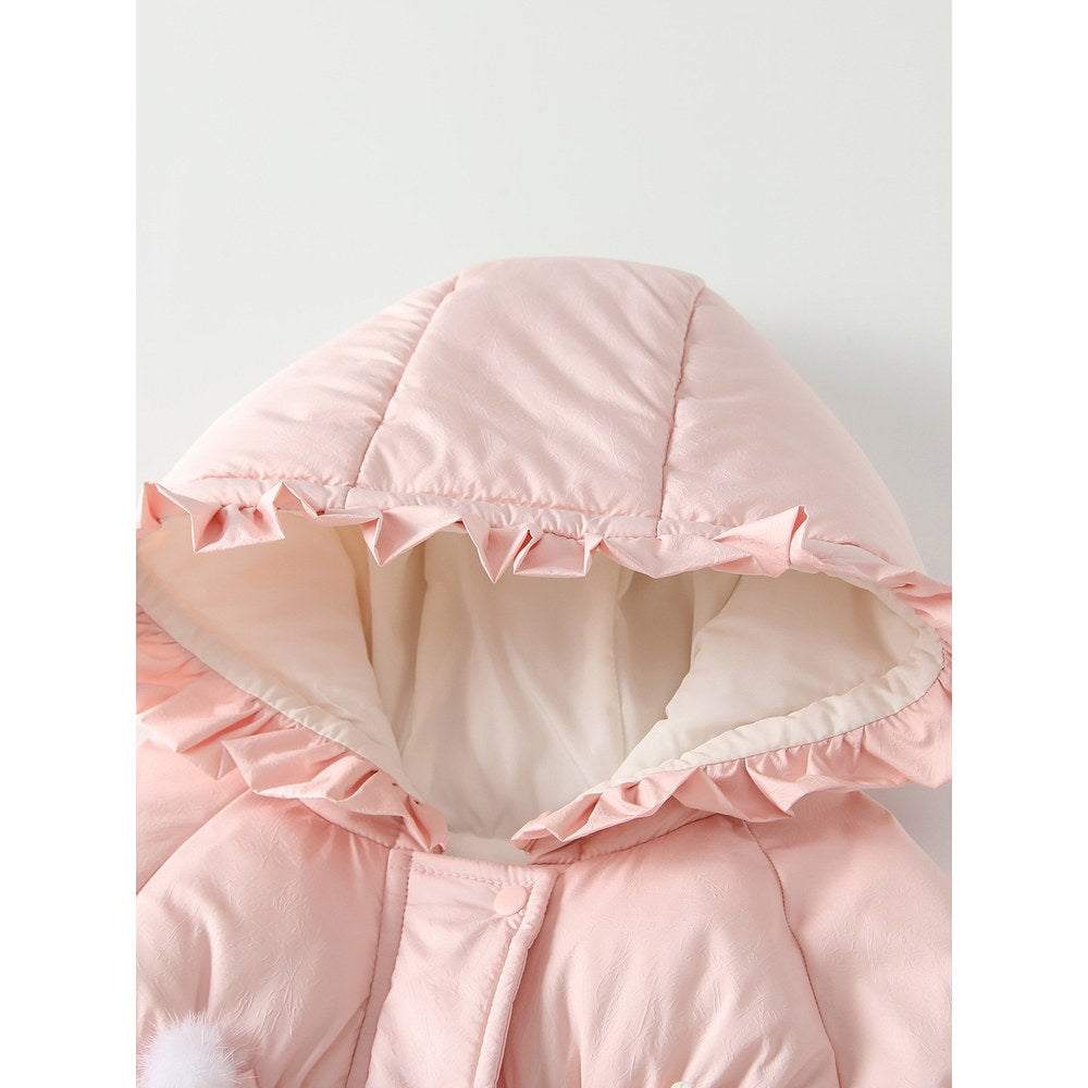 Girls' Rabbit Cartoon Pattern Cotton-Padded Coat