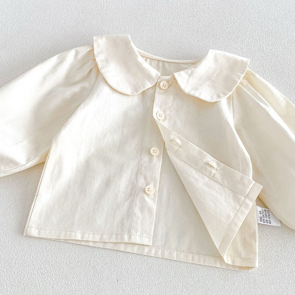 Baby Kids Girls Long Sleeves Apricot Shirt and Lace Trim Sleeveless Onesies Overalls 2-Piece Clothing Set