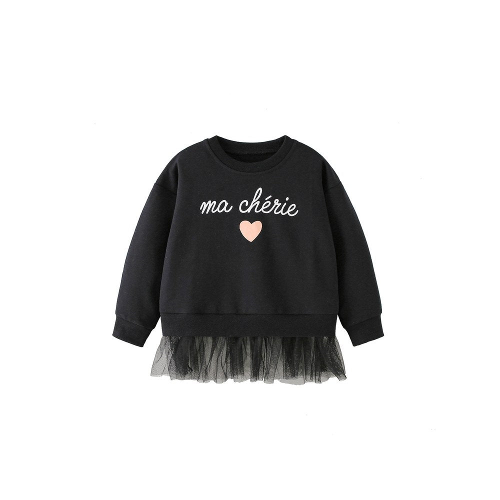 Baby Kids Girls Letters Pattern Long Sleeves Sweatshirt