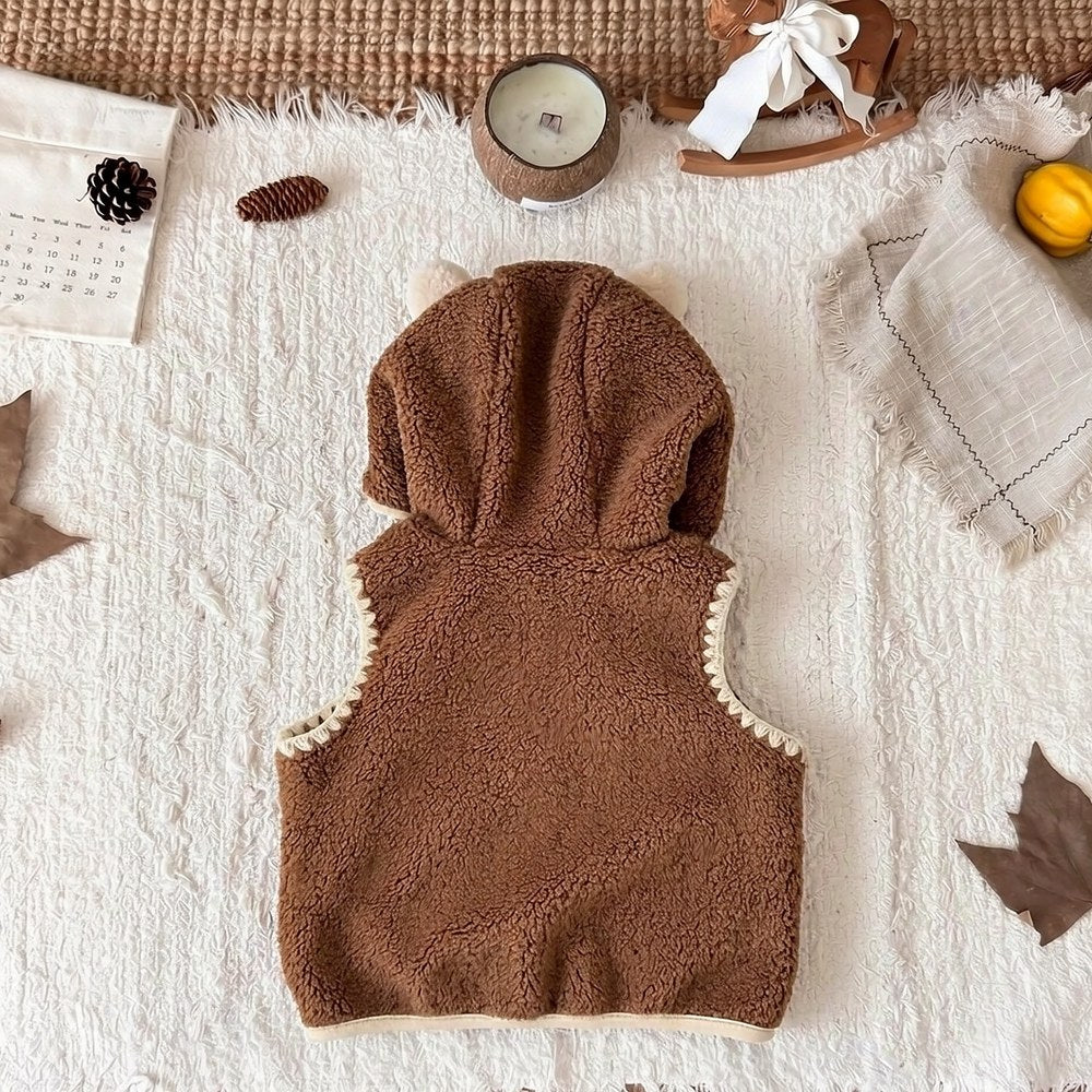 Baby Kids Fluffy Sleeveless Vest Coat