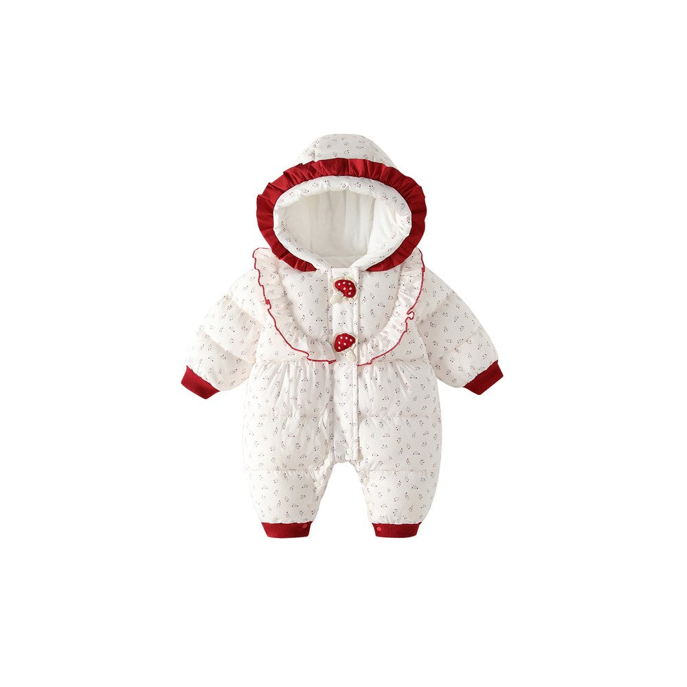 Baby Girls Floral Cotton-Padded Romper
