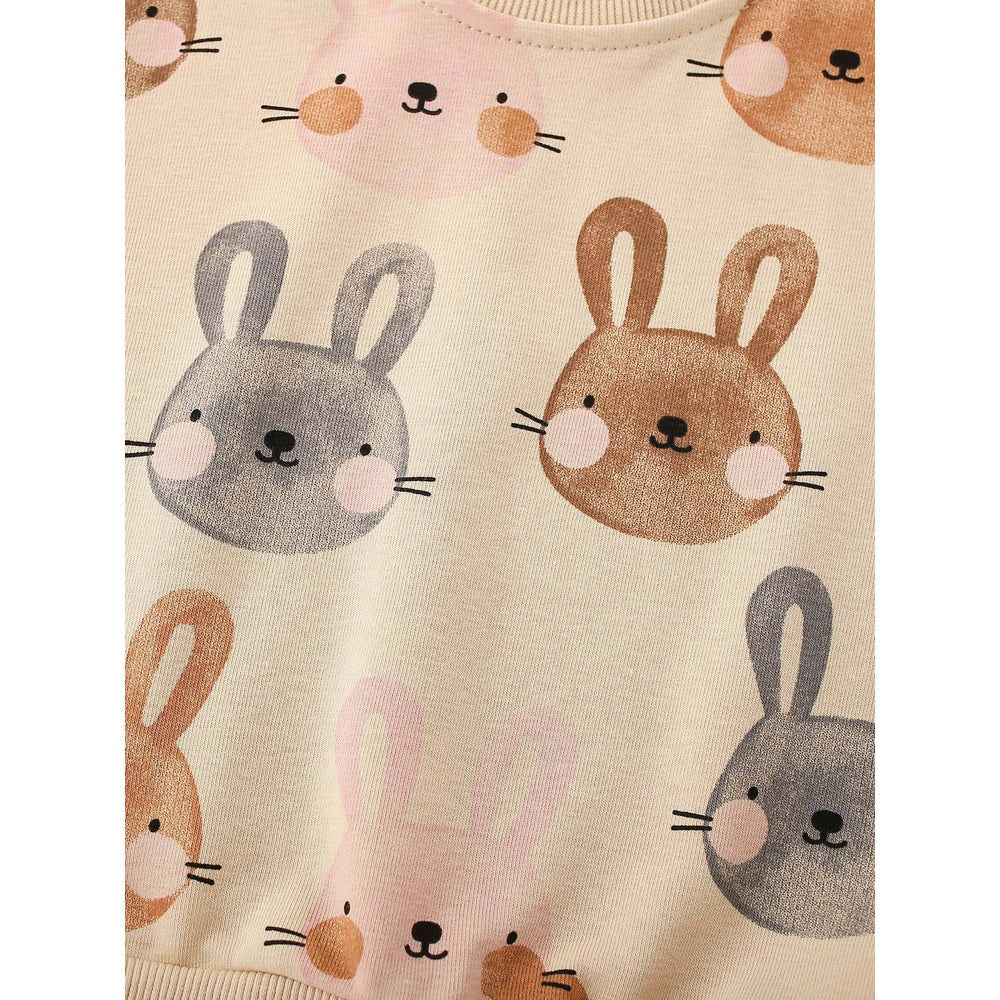 Baby Kids Girls Animals Cartoon Pattern Long Sleeves Top