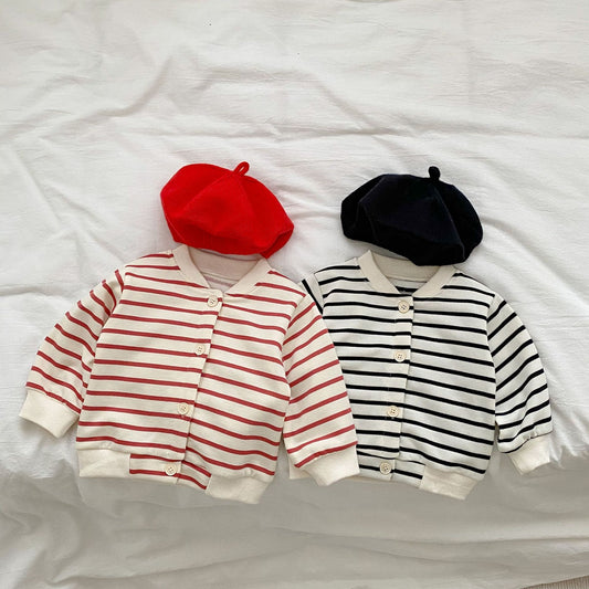 Baby 1pcs Striped Pattern Single Breasted Design Fashion Coat