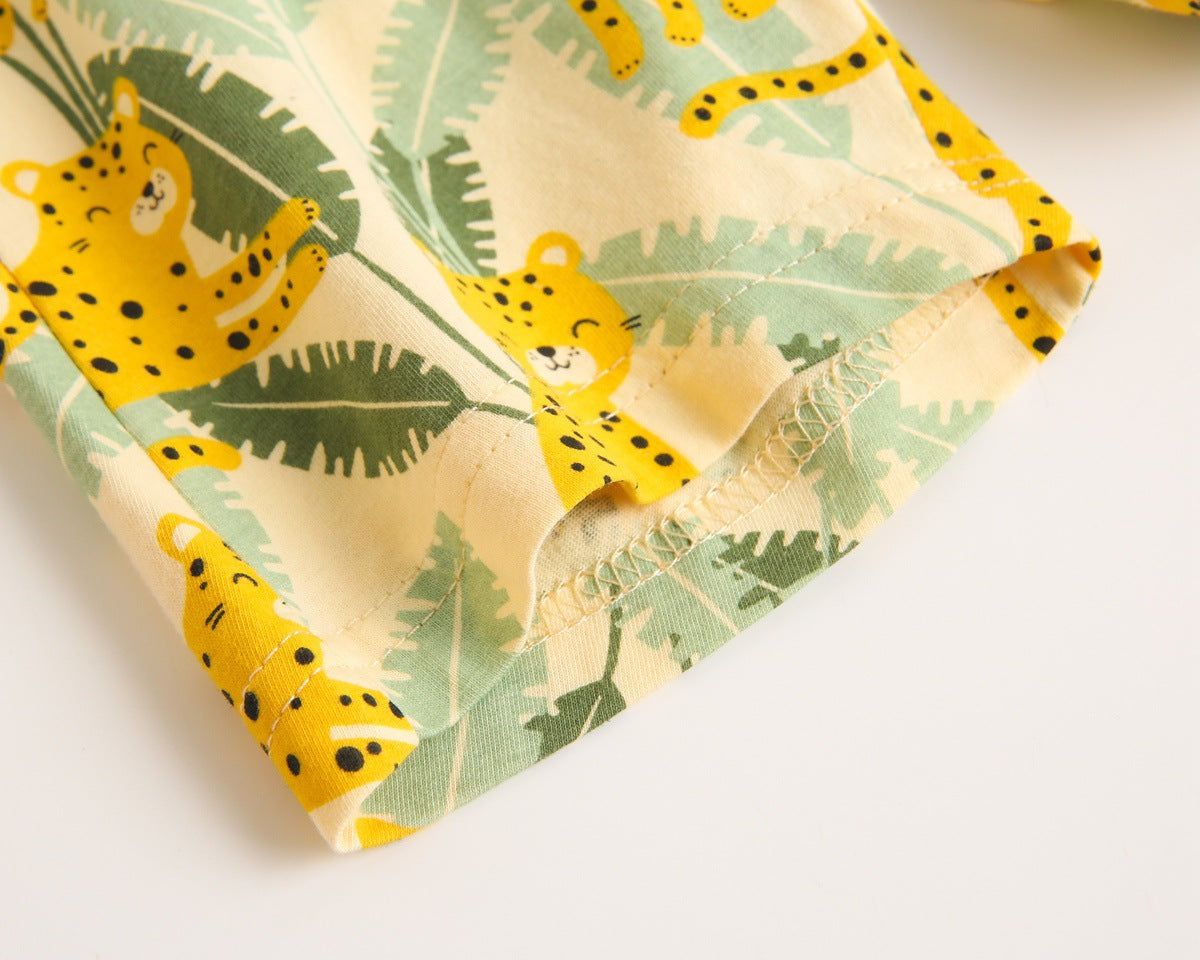 Baby Boy And Girl Animal Tiger Print Short Sleeved Top Combo Shorts Sets, MyKids-USA®, Baby & Toddler Tops, MyKids-USA - - - - - - -