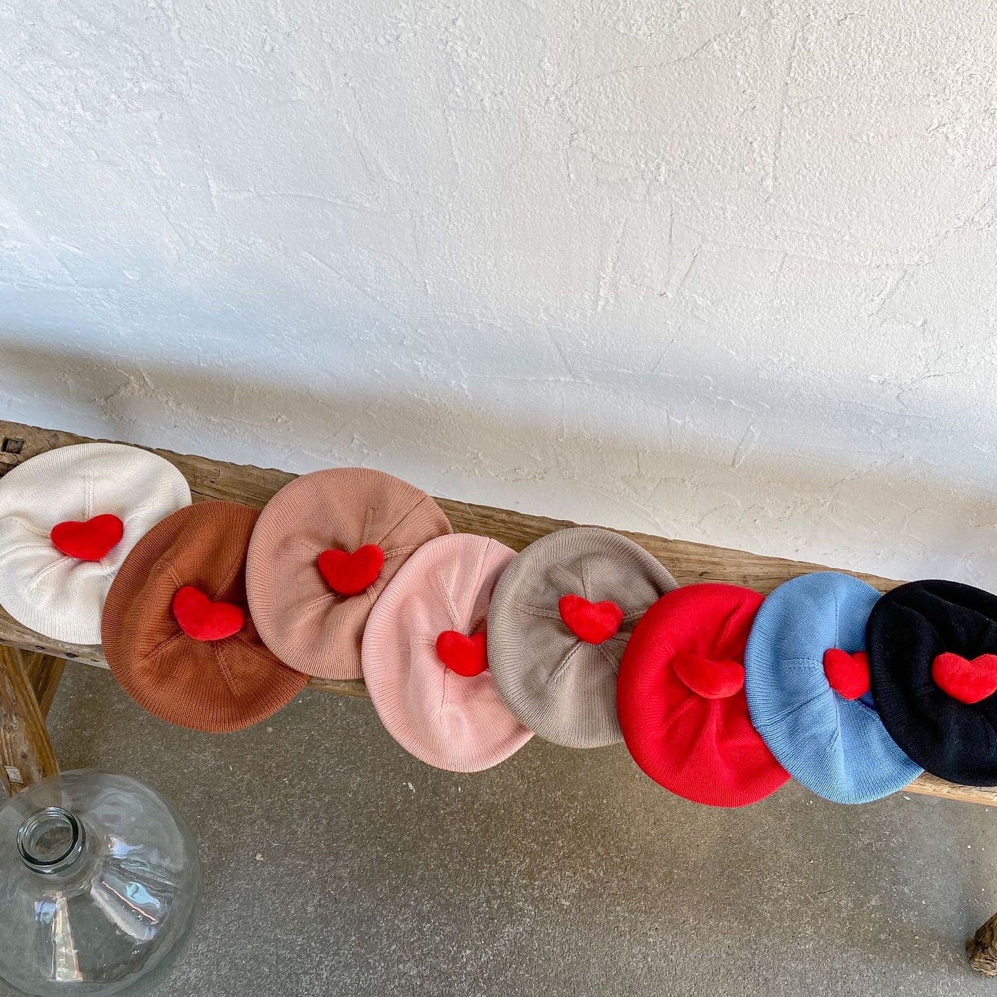 Baby Solid Color Heart Patched Design Knitted Hat, MyKids-USA®, Hat, MyKids-USA - - - - - - -