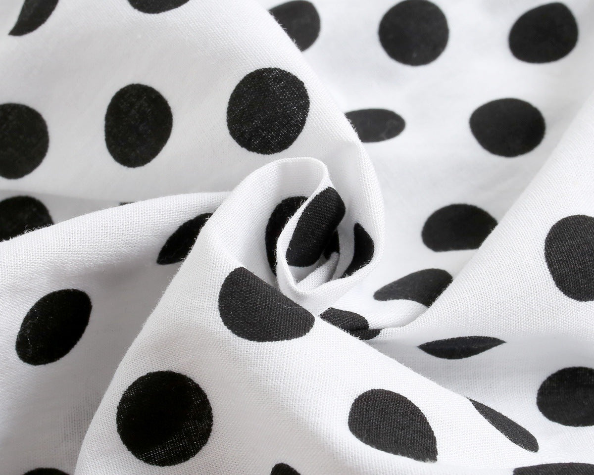 Baby Girl Polka Dot Pattern Ruffle Collar Design Long Sleeves Bodysuit Onesies, MyKids-USA®, Baby One-Pieces, MyKids-USA - - - - - - -