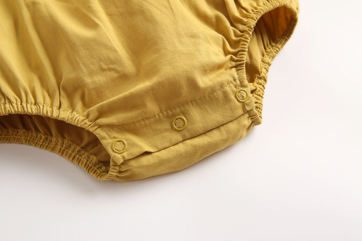 Baby Girl False One Pieces Design Petal Collar Design Bow Patched Bodysuit Onesies, MyKids-USA®, Baby One-Pieces, MyKids-USA - - - - - - -