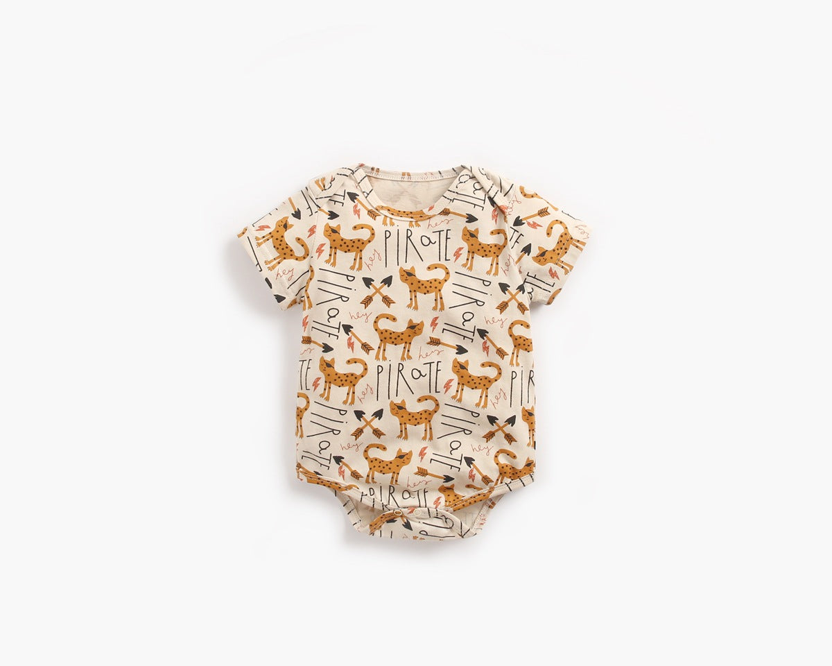 Baby Boy And Girl Animal Print Short-Sleeved O-Neck Lovely Onesies In Summer, MyKids-USA®, Baby One-Pieces, MyKids-USA - - - - - - -