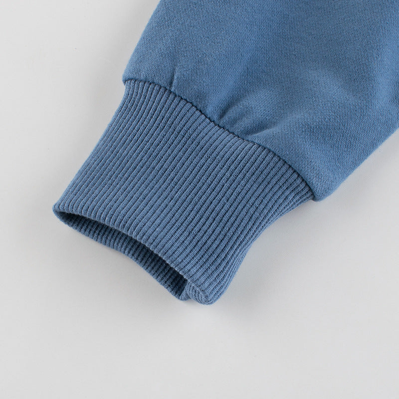 Baby Boy Shark Graphic Contrast Design Long Sleeved O-Neck Pullover Hoodies, MyKids-USA®, Baby & Toddler Outerwear, MyKids-USA - - - - - - -