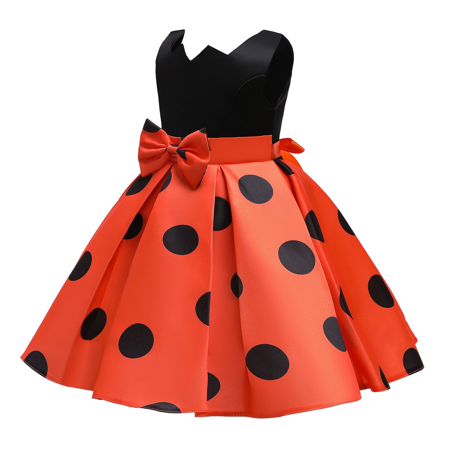Baby Girl Polka Dot Graphic Sleeveless Performance Evening Dress, MyKids-USA®, Baby & Toddler Dresses, MyKids-USA - - - - - - -