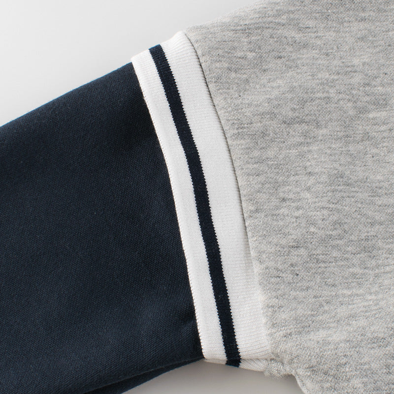 Baby Boy Slogan Pattern False 1-Pieces Design Fleece Hoodies, MyKids-USA®, Baby & Toddler Outerwear, MyKids-USA - - - - - - -