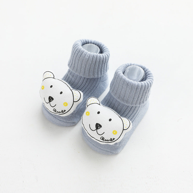 Baby Cartoon 3D Doll Patched Pattern Non-Slip Floor Socks