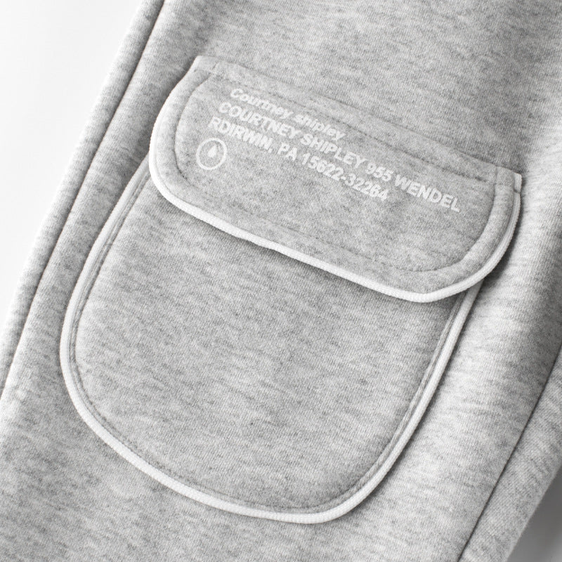 Baby Girl Letter Graphic Solid Color Fleece Trousers, MyKids-USA®, Baby & Toddler Bottoms, MyKids-USA - - - - - - -