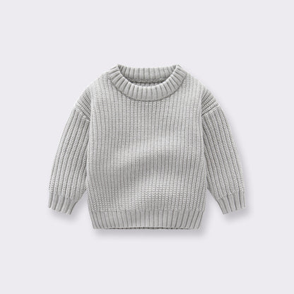 Baby Solid Color Handknit Design Quality Pullover Loose Sweater