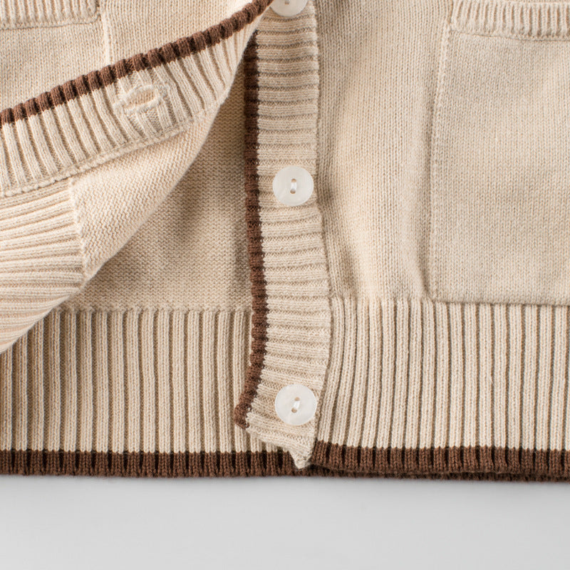 Baby Solid Color V-Neck Single Breasted Design Cardigan, MyKids-USA®, Baby & Toddler Outerwear, MyKids-USA - - - - - - -