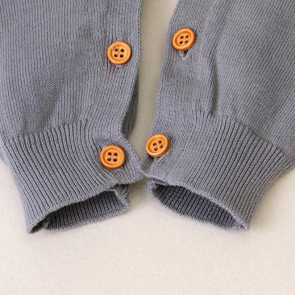 Baby Bunny Embroidery Striped Pattern Contrast Knitted Romper, MyKids-USA®, Baby One-Pieces, MyKids-USA - - - - - - -