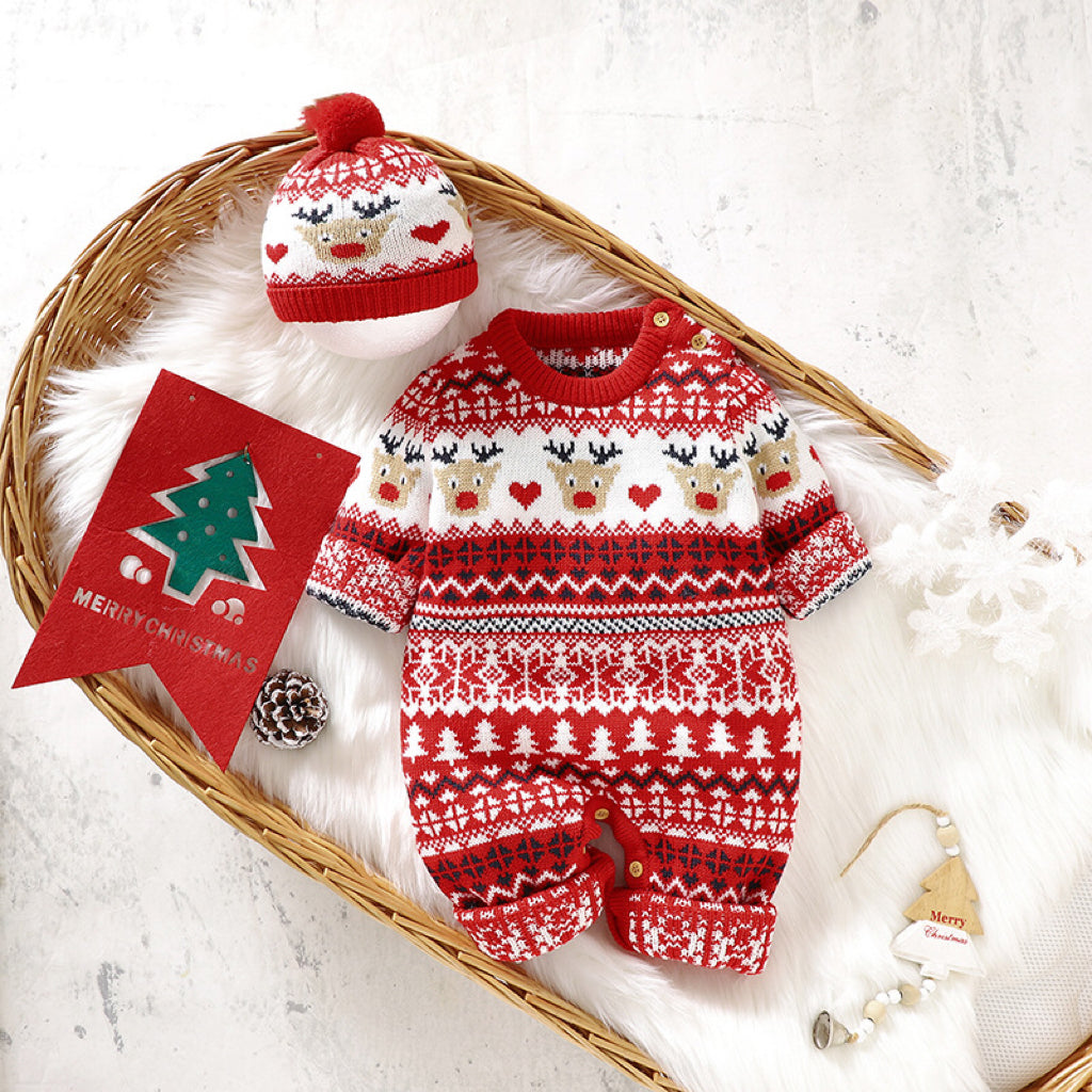 Baby Christmas Pattern Newborn Romper – MyKids-USA® Baby Christmas Pattern Newborn Romper – MyKids-USA®