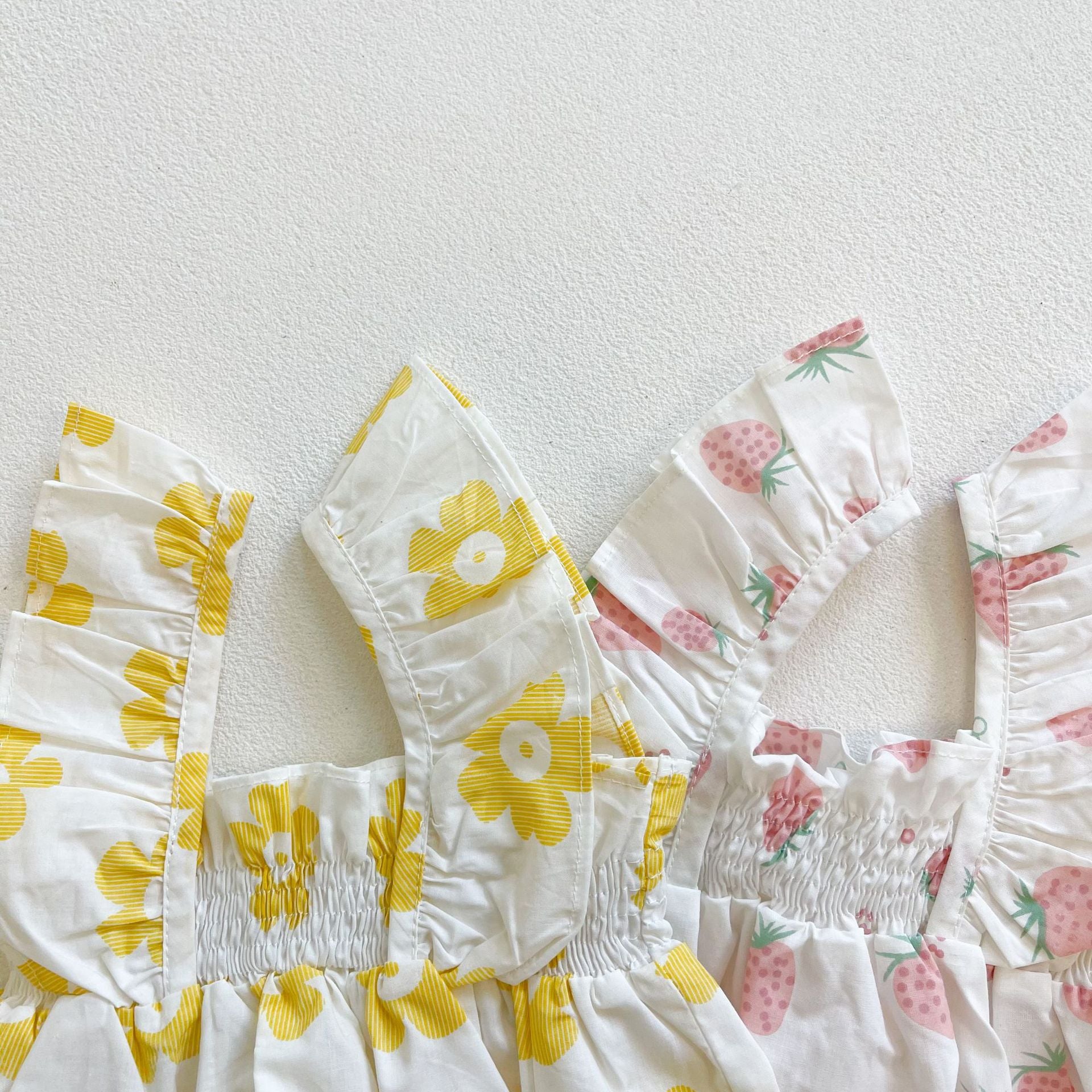 Baby Girl Floral Print Ruffle Design Sleeveless Crotch Onesies Bodysuit My Kids-USA