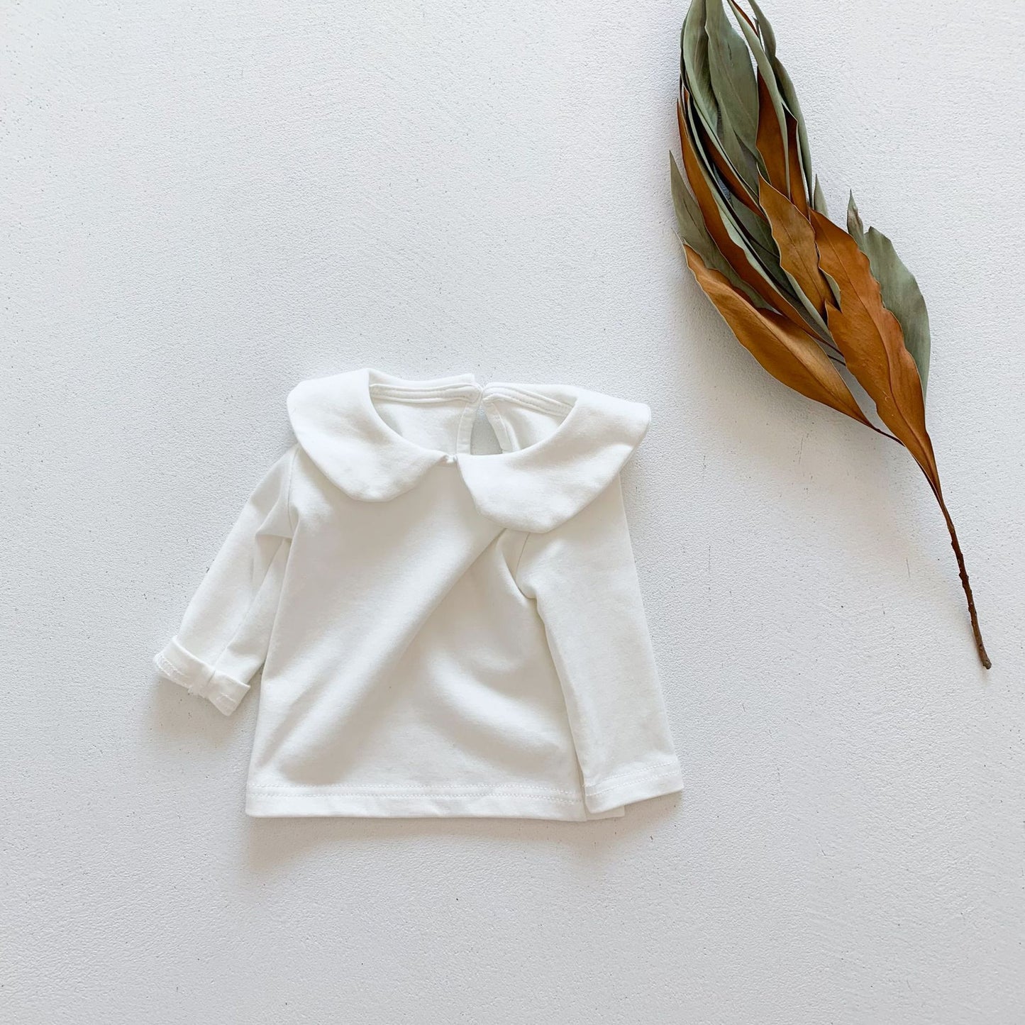 Baby Girl Solid Doll Collar Top, MyKids-USA®, Baby & Toddler Outerwear, MyKids-USA - Size/Age - 66 (3-6M) - Color - White - - - SH2201181859-B