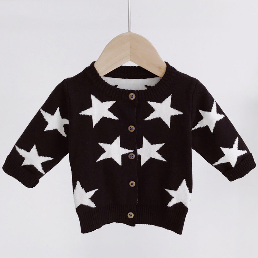 Baby Boy Star Pattern Single Breasted Design Long Sleeve Cardigan, MyKids-USA®, Baby & Toddler Outerwear, MyKids-USA - - - - - - -