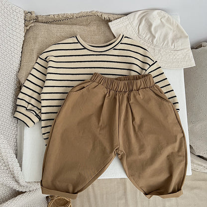 Baby Simply Style Solid Color Loose Spring Pants