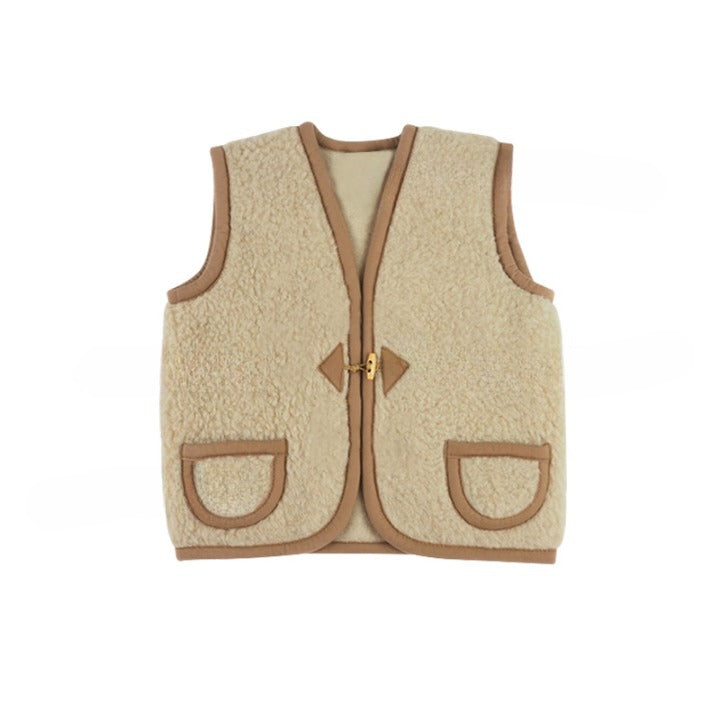 Baby Solid Color Vintage Style Sleeveless Wool Jacket Coat, MyKids-USA®, Baby & Toddler Outerwear, MyKids-USA - - - - - - - .