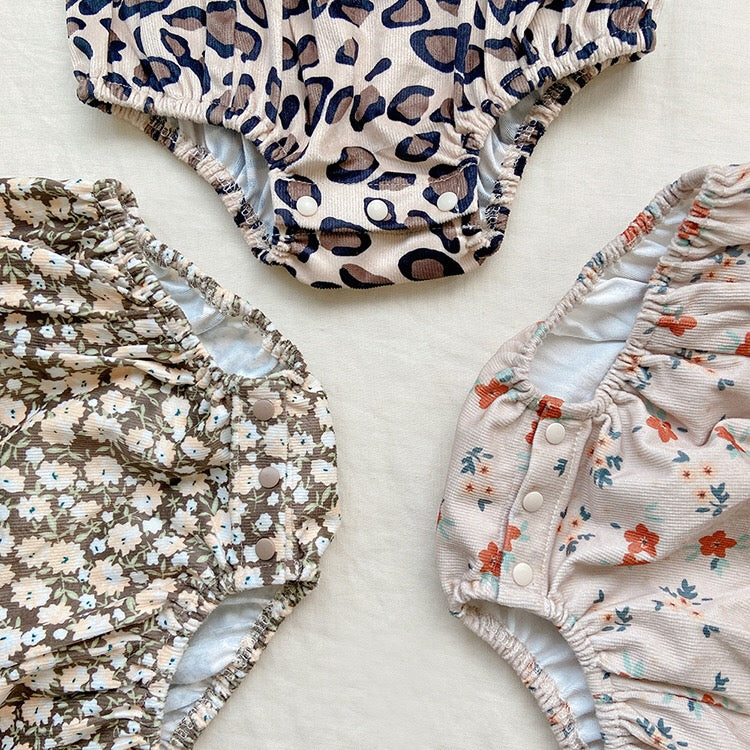 Baby Girl Cute Print Pattern Strap Design Overall Triangle Onesies, MyKids-USA®, Baby One-Pieces, MyKids-USA - - - - - - -