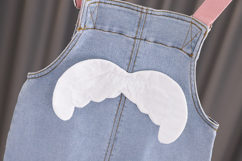 Baby Girl 3D Wing Patches Design Casual Denim Long Style Overall, MyKids-USA®, Baby & Toddler Outfits, MyKids-USA - - - - - - -