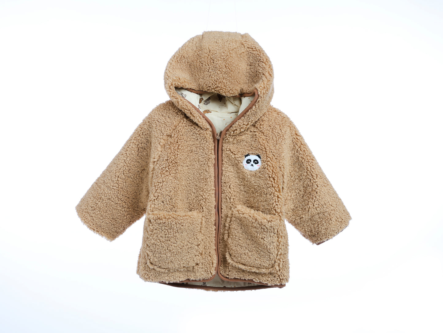 MyKids-USA Unisex Plush Hoodie Coat Outfit Wearing, MyKids-USA®, Baby & Toddler Outerwear, MyKids-USA - Size/Age - 73 (6-9M) - Color - Brown -  -  - SH2311161011-B