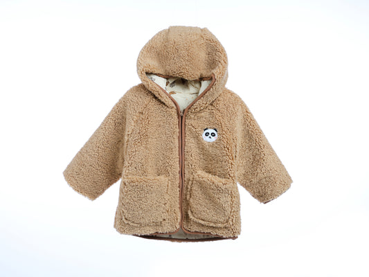 MyKids-USA Unisex Plush Hoodie Coat Outfit Wearing, MyKids-USA®, Baby & Toddler Outerwear, MyKids-USA - Size/Age - 73 (6-9M) - Color - Brown -  -  - SH2311161011-B